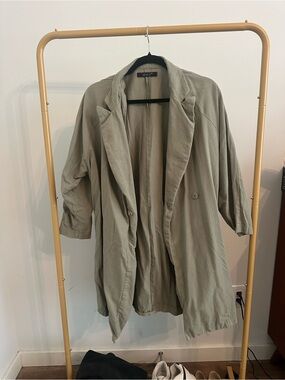 Light Olive Women's Trench Coat - Unbranded